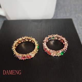  Nhẫn Đính Đá zircon Nhiều Màu Sắc Thời Trang Âu Mỹ Cho Nữ 