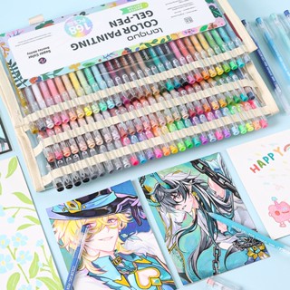  Languo 168 Chiếc Bộ Bút Gel Nhiều Màu Sắc Huỳnh Quang Nạp Màu Hộp Đèn Flash Bút Mực Tranh Graffiti Bút Sinh Viên Văn Phòng Phẩm Nhà Cung Cấp 45   72   99   162colors 