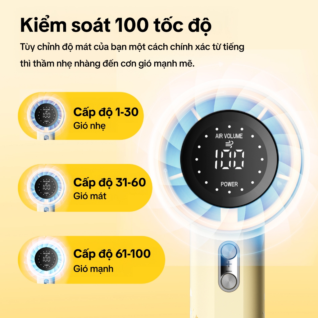 GOOJODOQ x nailoong  GFS001 4000 mAh Turbo Jet Mini Quạt Sạc Tốc Độ Cao Cầm Tay Di Động Gió Mạnh 100 Gear | BigBuy360 - bigbuy360.vn