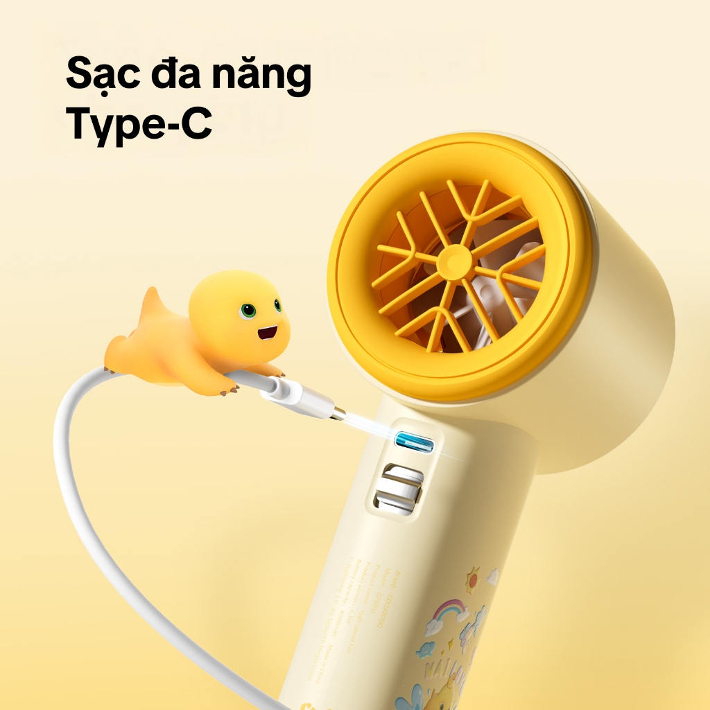 GOOJODOQ x nailoong  GFS001 4000 mAh Turbo Jet Mini Quạt Sạc Tốc Độ Cao Cầm Tay Di Động Gió Mạnh 100 Gear | BigBuy360 - bigbuy360.vn