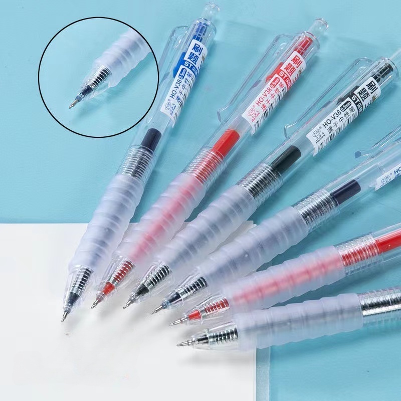🔥Bút Gel Có Thể Thu Vào Trong Suốt ST Đầu Đen / Xanh / Đỏ Mực Viết Văn Phòng 0.5 mm Có Thể Thay Thế Nạp Đồ Dùng Học Tập Bút Thi