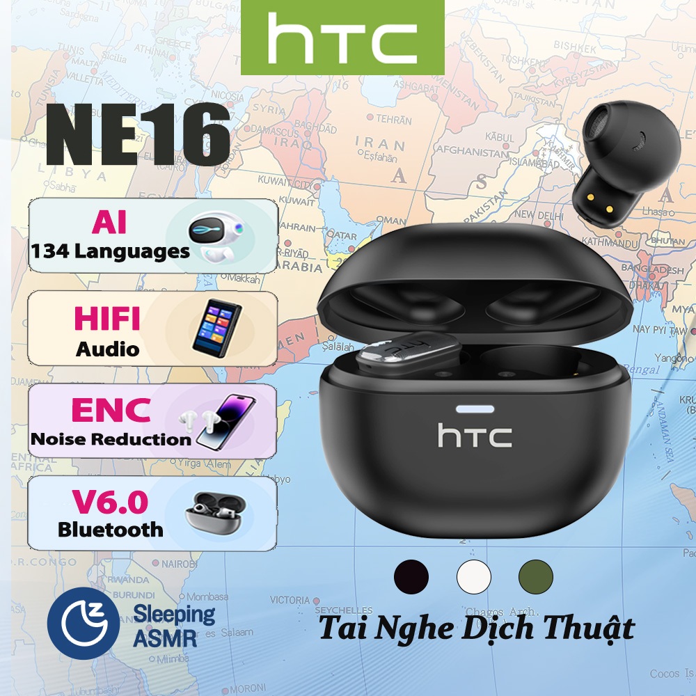 HTC NE16 AI V6.0 Tai Nghe Bluetooth HIFI Gọi Nhạc Khử Tiếng Ồn Không Dây Chống Rơi Thể Thao | BigBuy360 - bigbuy360.vn