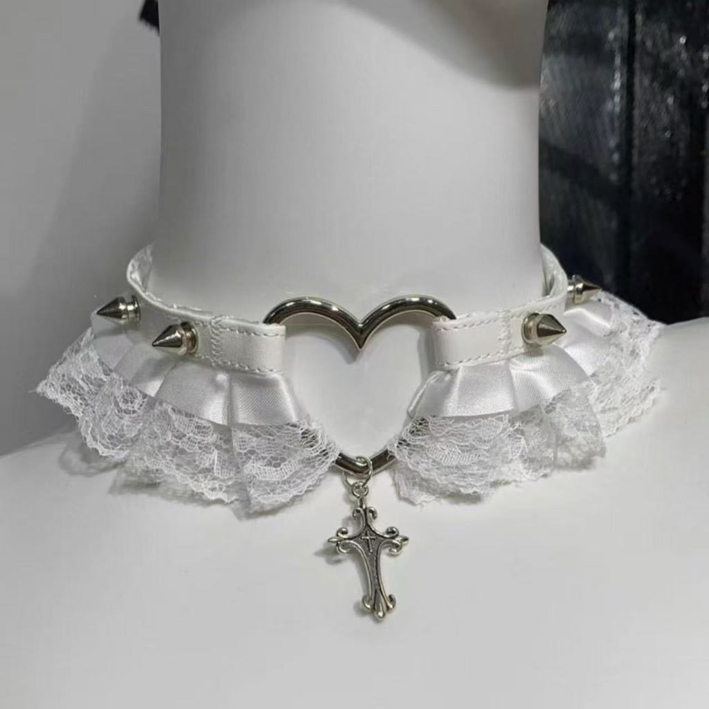 Cổ ren Lolita Nhật Bản màu trắng,style Gothic