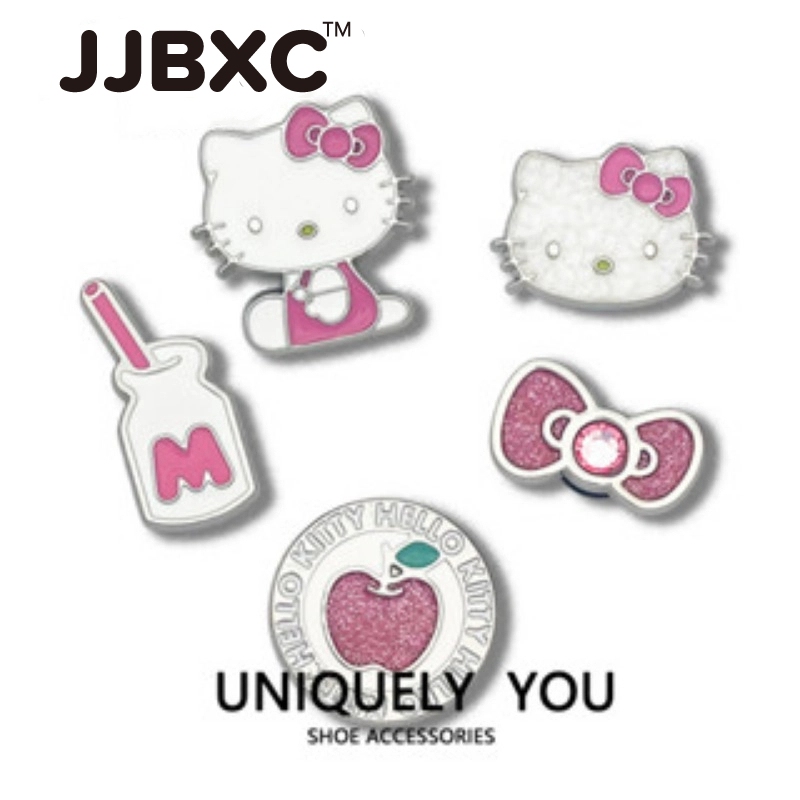 JJBXC Charm Cross Khóa Giày Hello Kitty KT Charm cross Hoạt Hình Phụ Kiện Giày Nhật Bản Sticker Dép 