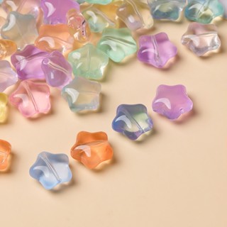 Hạt thủy tinh hình ngôi sao năm cánh 15x16mm - Bộ 10 cái cho làm DIY vòng cổ và vòng tay