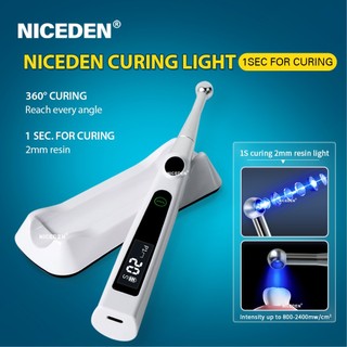Đèn LED nha khoa NINICEDEN 1 giây Đèn chữa bệnh kim loại một đầu không dây 2400 mW / cm Công suất cao
