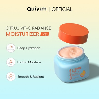 Kem dưỡng ẩm rạng rỡ QUIYUM Citrus VIT-C 50g: Khóa dưỡng ẩm làm sáng & 4D trong độ ẩm