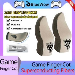 Tay áo ngón tay cái chơi game BlueWow Shark | Nâng cấp tay áo ngón tay mới | Hình dạng tối ưu hóa cho ngón tay cái vừa vặn | Cảm ứng nhạy cảm chống mồ hôi chống trượt cho PUBG & Trò chơi di động