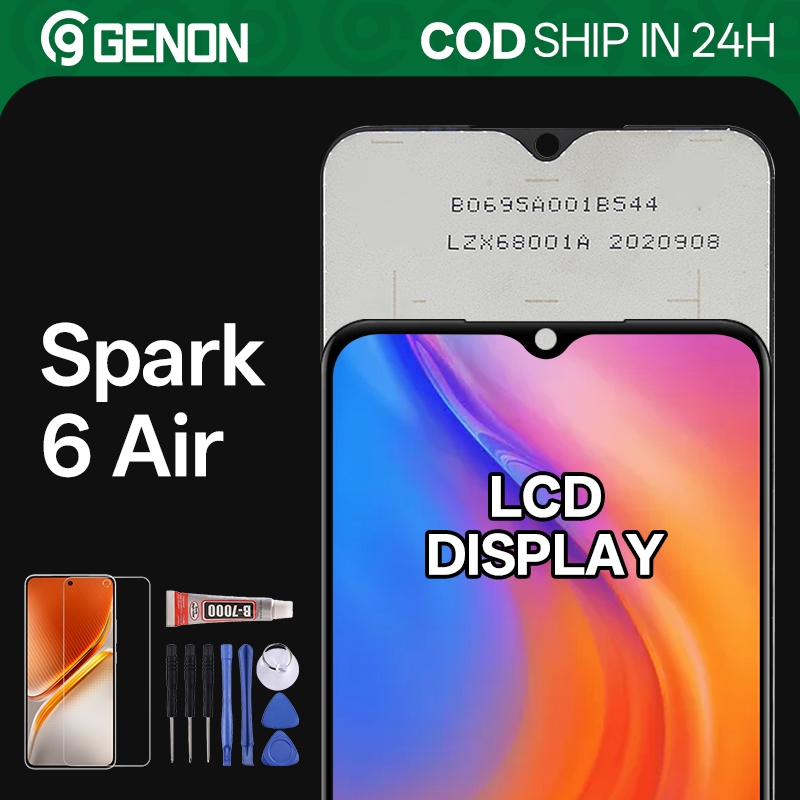 Genon IPS LCD cho Tecno Spark 6 Air LCD Hiển thị các bộ phận thay thế màn hình cảm ứng