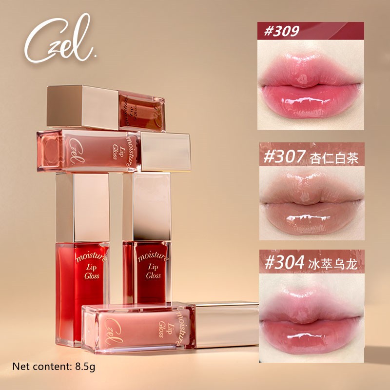 Son Bóng  CZEL Gương lấp lánh Lip Glaze Son bóng Dưỡng ẩm và dễ tô màu 8,5g