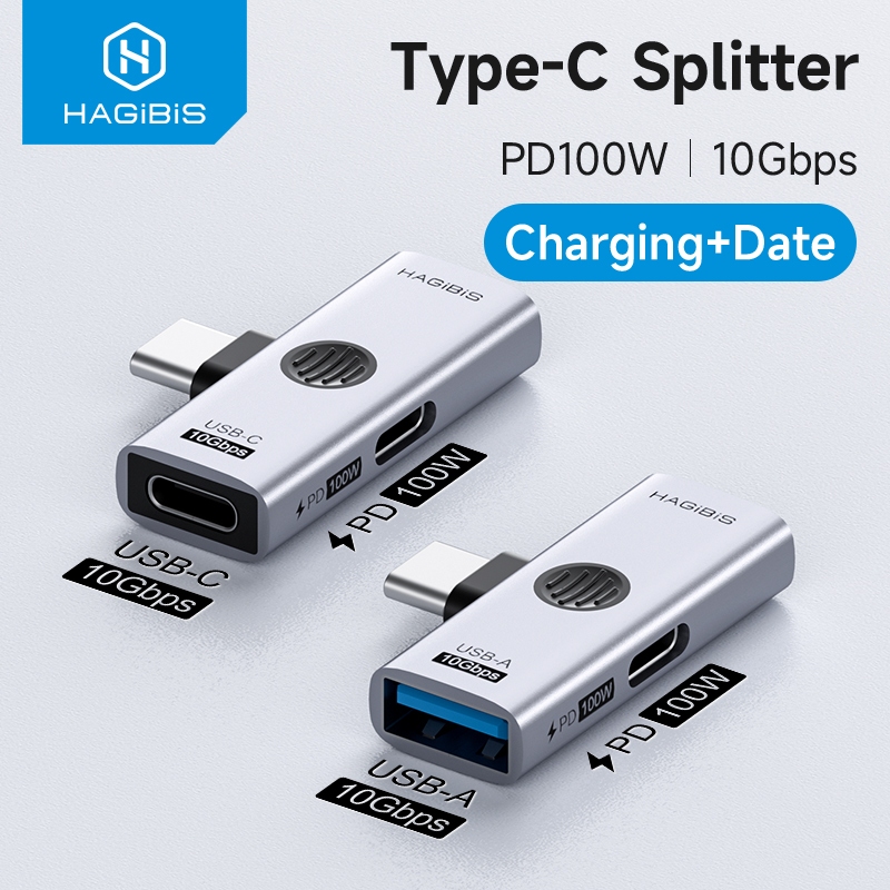 Bộ chuyển đổi USB C Hagibis Bộ chia 1 trong 2 với cổng sạc PD100W Bộ chuyển đổi USB C sang tai nghe Bộ chuyển đổi OTG cho điện thoại / máy tính xách tay / máy tính bảng / công tắc
