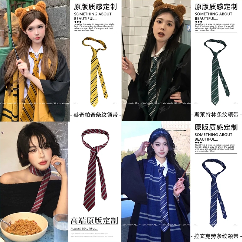 Phụ kiện dây buộc kẻ sọc phong cách Hàn Quốc