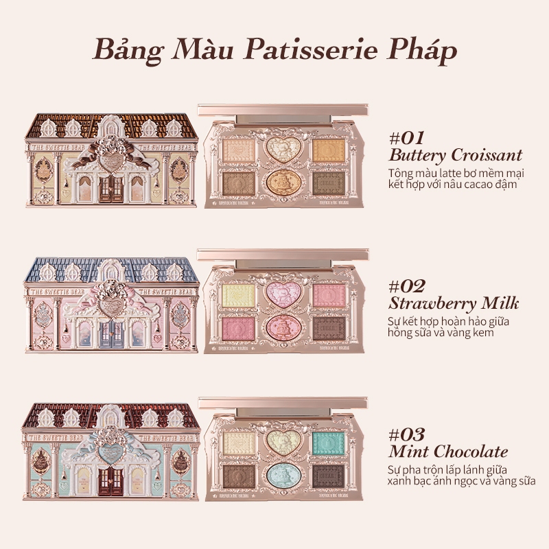 Flower Knows The Sweetie Bear Collection Bảng trang điểm 6 màu 6,5g | BigBuy360 - bigbuy360.vn