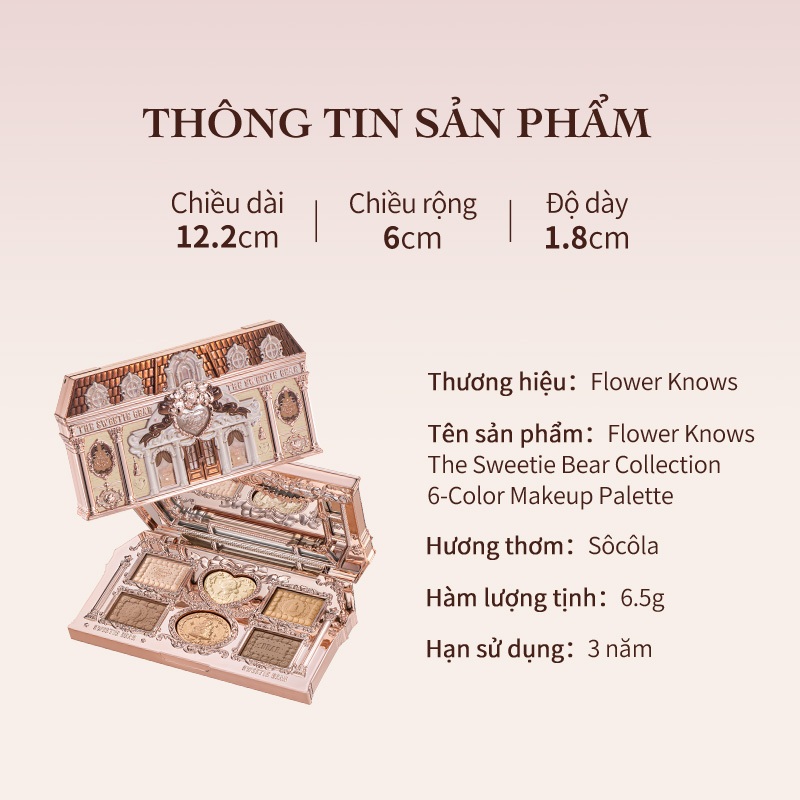 Flower Knows The Sweetie Bear Collection Bảng trang điểm 6 màu 6,5g | BigBuy360 - bigbuy360.vn