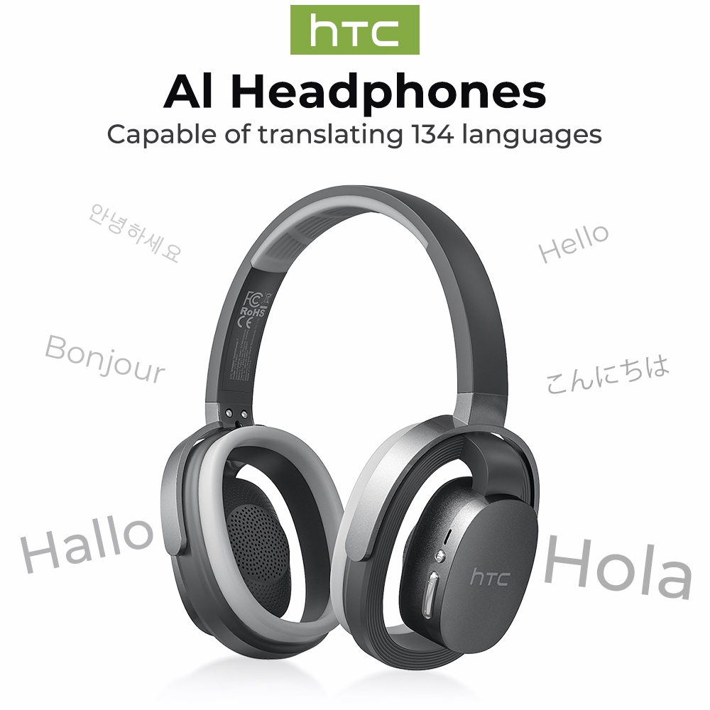 HTC HP07 Tai nghe phiên dịch AI Tai nghe chụp tai Bluetooth 6.0 Chống ồn Tai nghe không dây Gọi điện HD Thời lượng pin 55 giờ Tương thích với PC, Android và iOS | BigBuy360 - bigbuy360.vn