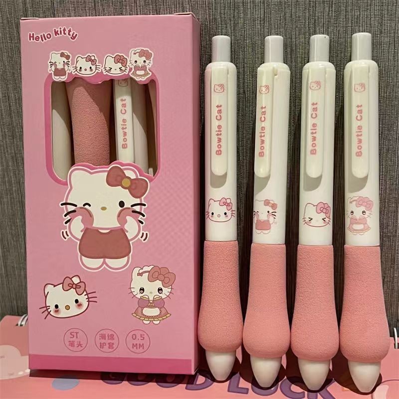 4 Cái / hộp Ruby LOOPY Bọt Mỡ Bút Ins Bút Báo Chí Với Học Sinh Dễ Thương Ngoại Hình Cao Cấp Nhanh Khô 0.5 mm