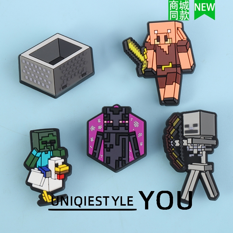 Giày Khóa Lỗ Giày Phụ Kiện Hoa DIY Kết Cấu Có Thể Tháo Rời Phối Màu Hỗn Hợp Minecraft Zhibixing