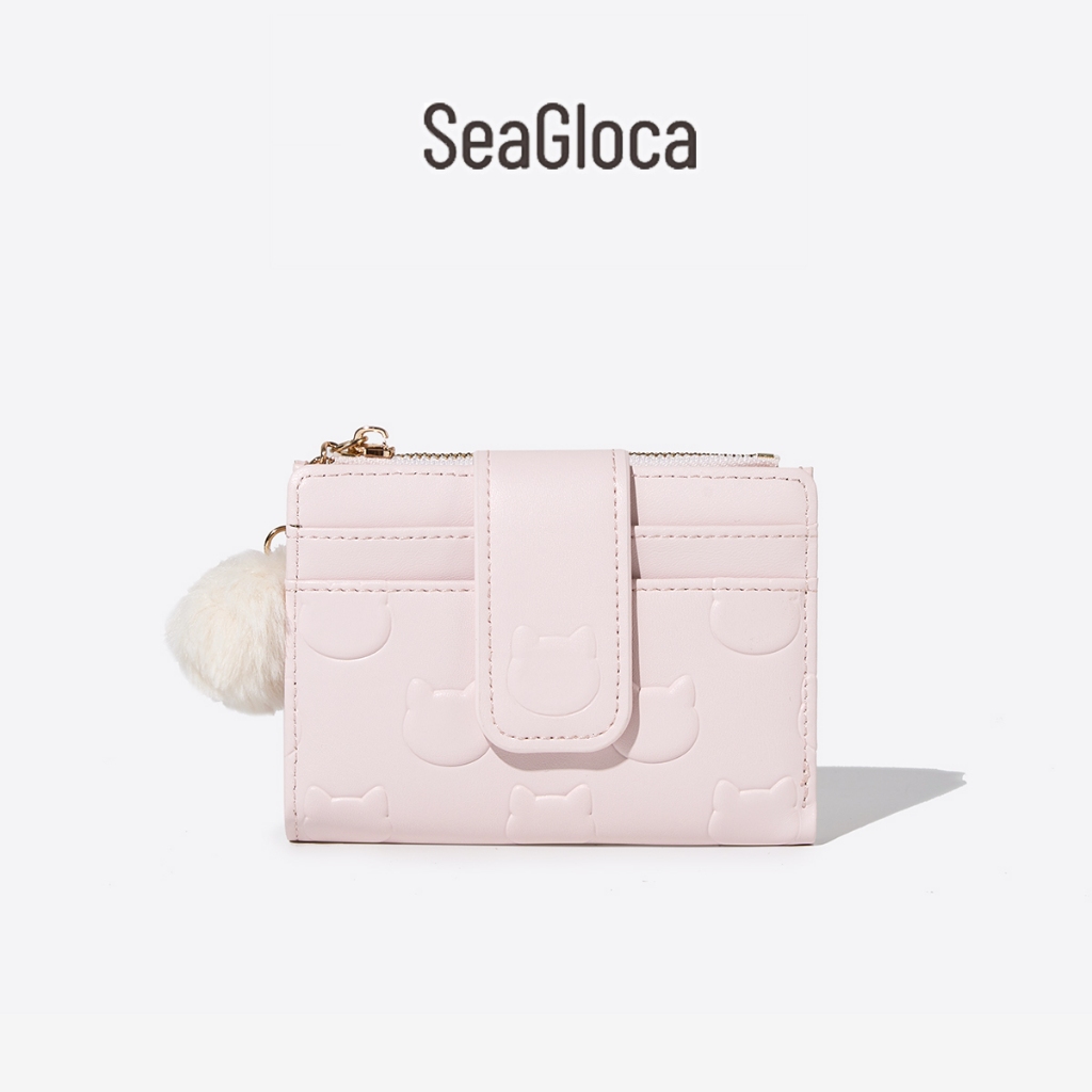 Ví SEAGLOCA da pu ngắn nhẹ in họa tiết gấu thời trang hàn quốc cho nữ  4557