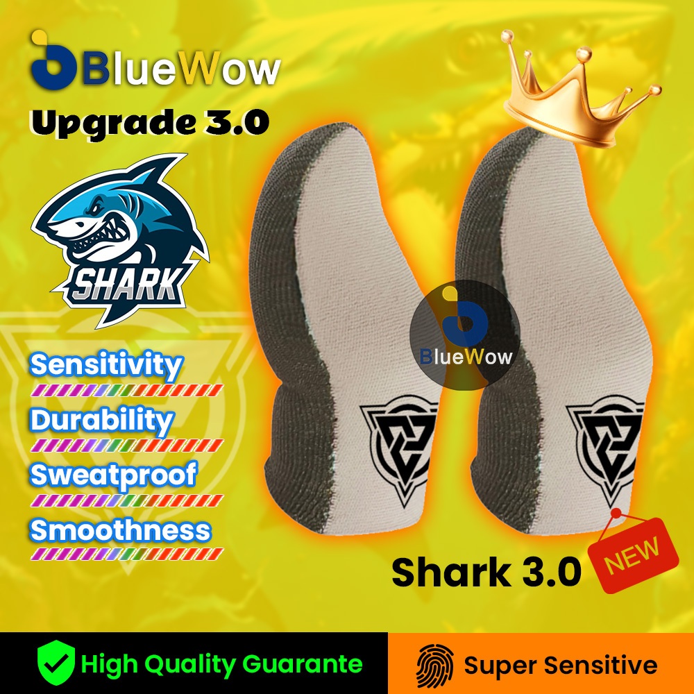 Tay cầm chơi game BlueWow Flying Shark 3.0, Đầu dẫn điện bằng sợi bạc Ice Silk, Chống mồ hôi cho PUB