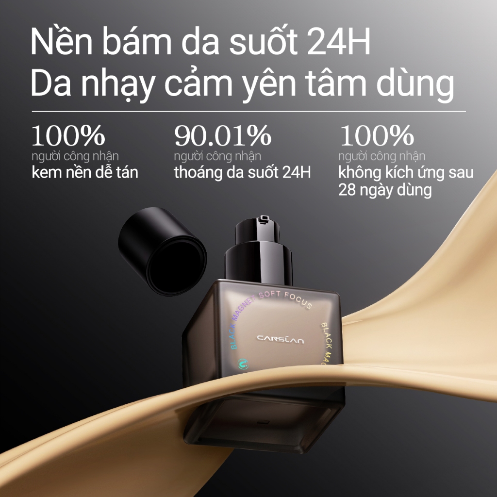 Kem nền Carslan Black Magnet Kháng nước mồ hôi Như da trần Bám nền Bền màu suốt 24H 7.5g | BigBuy360 - bigbuy360.vn