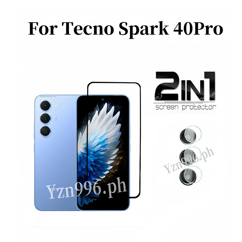 Kính cường lực bảo vệ màn hình 2in1 cho Tecno Spark 40Pro Spark 40 Spark40C 30C Spark Go 2 Spark Go2