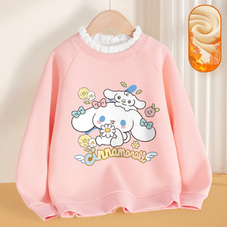W.G.Q Áo Sweater bé gái, Áo giữ nhiệt mùa thu đông có in họa tiết Sanrio, lông cừu ấm áp thoải mái