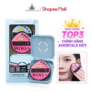 Bộ Mút Tán kem Nền AMORTALS Chính Hãng Siêu Mềm Mịn Kèm Hộp Đựng