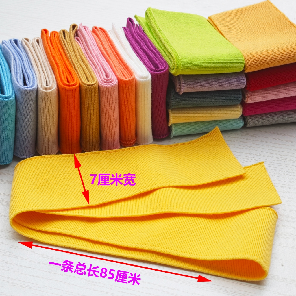 Còng ren đàn hồi màu trơn viền có gân dệt kim 1 * 1 cotton nguyên chất vải sườn mỏng DIY cho quần áo