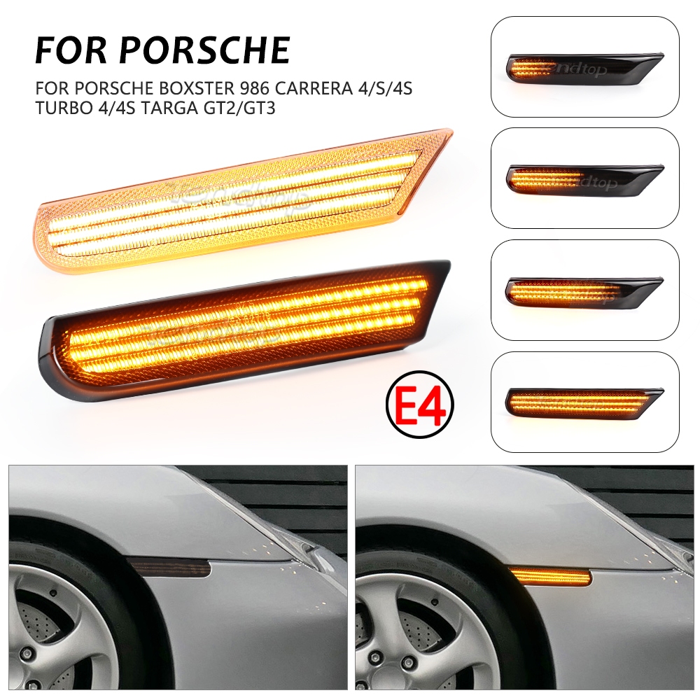 2 Chiếc LED Năng Động Biến Tín Hiệu Bên Đèn Đánh Dấu Cho Porsche Boxster 986 911 996 Carrera GT2