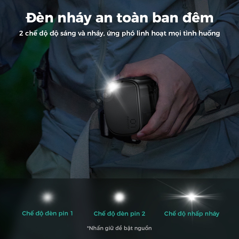 Aecooly Flow 9000mAh Quạt Hông Đeo Thắt Lưng 9000mAh Quạt Mini Cầm Tay 5 Tốc Độ Dòng chảy Quạt thắt lưng vận tốc cao Cánh Quạt Kiểu Điều Hòa, Dùng Đến 18 Giờ | BigBuy360 - bigbuy360.vn