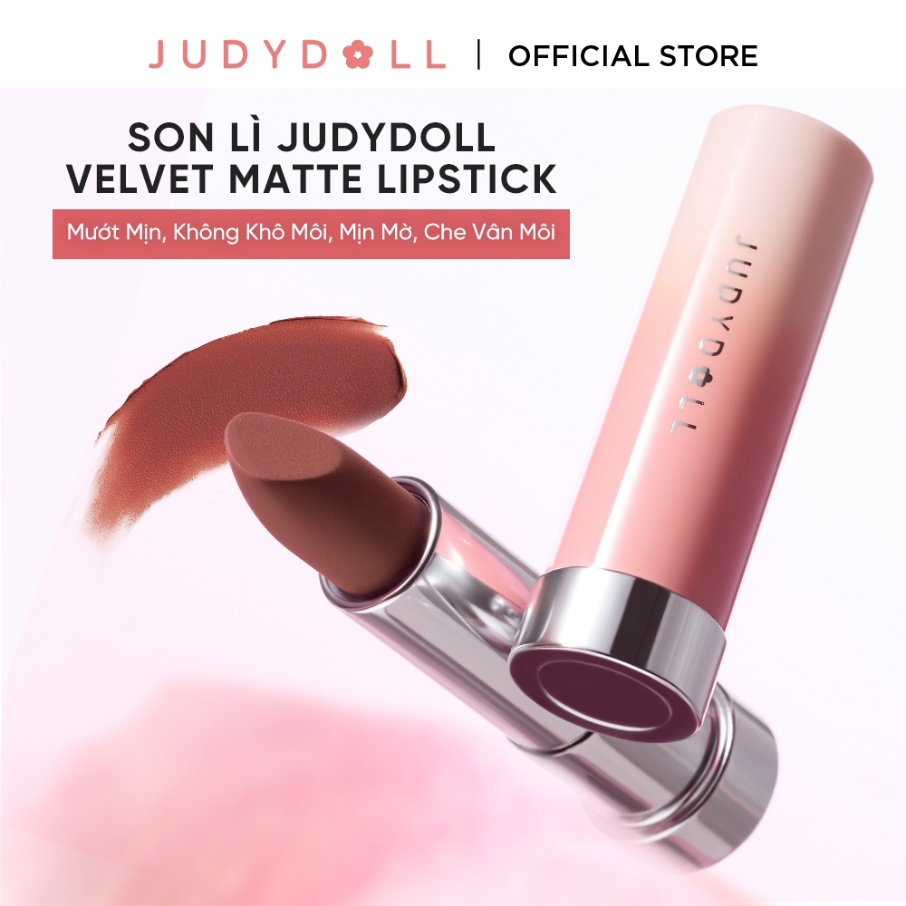 [MỚI] Son Lì JUDYDOLL Velvet Matte Lipstick Son thỏi Ẩm mướt Bơ mịn Mờ vân môi 3,6g | BigBuy360 - bigbuy360.vn