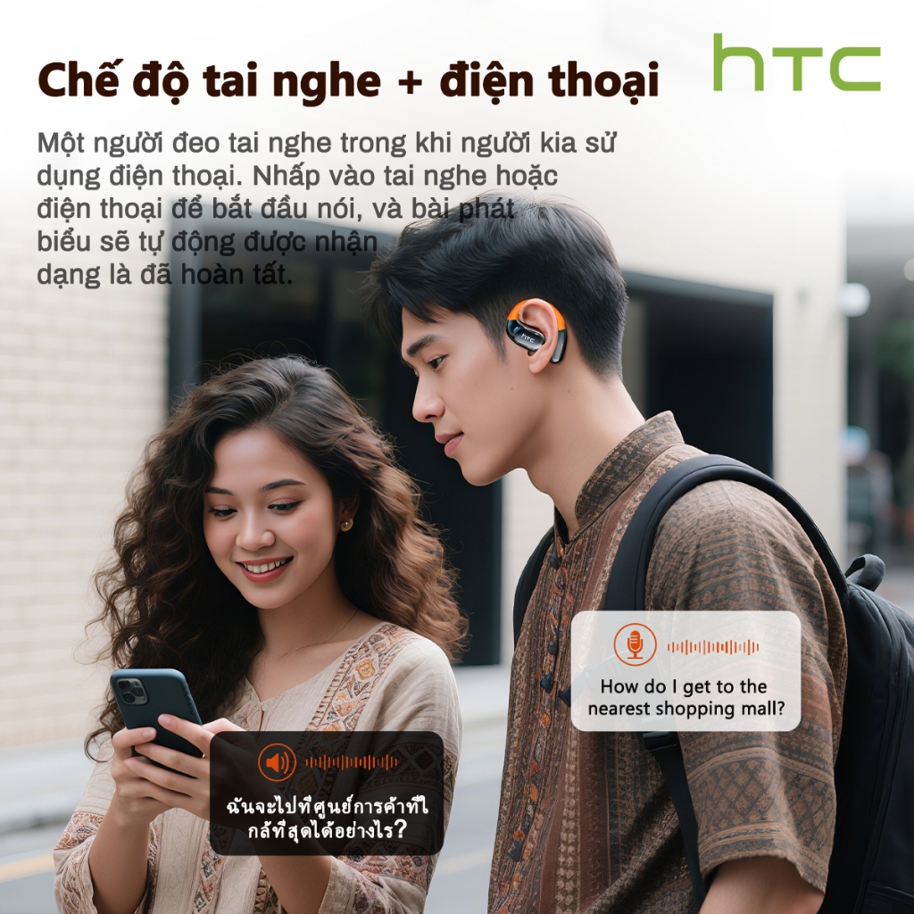 Bảo hành 1 năm HTC NE36 AI Dịch thuật thời gian thực Tai nghe BluetoothTWS Bluetooth 6.0 Chất lượng âm thanh HiFi IPX5 Tai nghe không dây chống nước | BigBuy360 - bigbuy360.vn