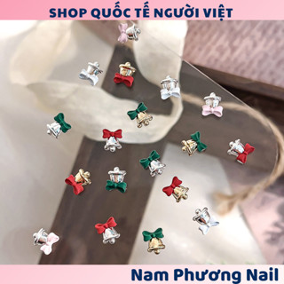 Túi 5 charm chuông mini đính nơ xinh xắn trang trí móng mùa Giáng sinh, Noel 🌸 Nam Phương Nail 🌸