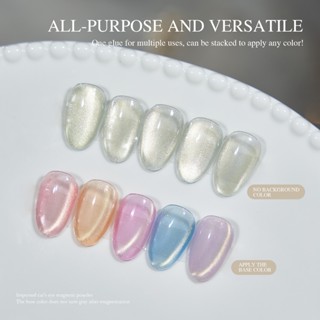  Dan Zhihe Dòng Mắt Mèo Tông Độ Xám Thấp Crystal Moonlight Rõ ràng móng tay Salon Đ ộc quyề n Universal Cat Eye Móng tay Gel 