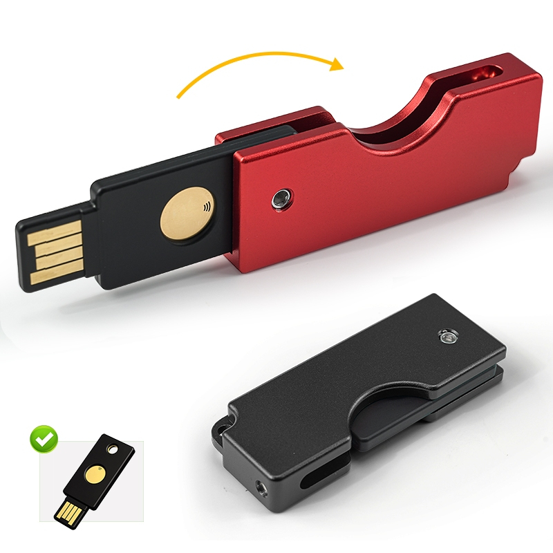 CNC Yubikey Có Thể Gập Lại Giá Đỡ Cho Yubikey 5 NFC / Yubike 5 NFC Flips / Yubike Khóa An Ninh NFC Vỏ Bảo Vệ Hợp Kim Nhôm