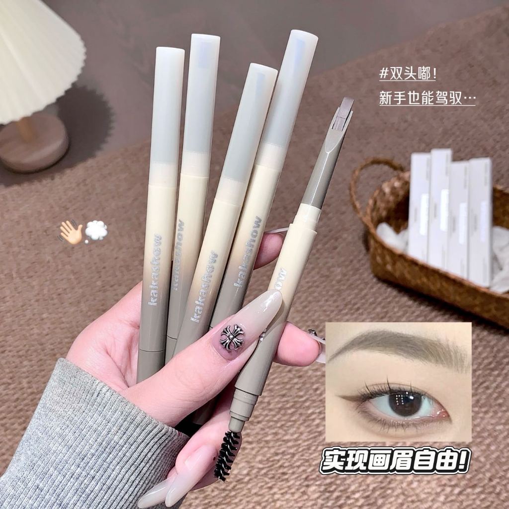 Chì Kẻ Chân Mày 2 Đầu KAKASHOW - Chống thấm nước & chống mồ hôi Lâu trôi Chống nhòe Tự nhiên Lông mà