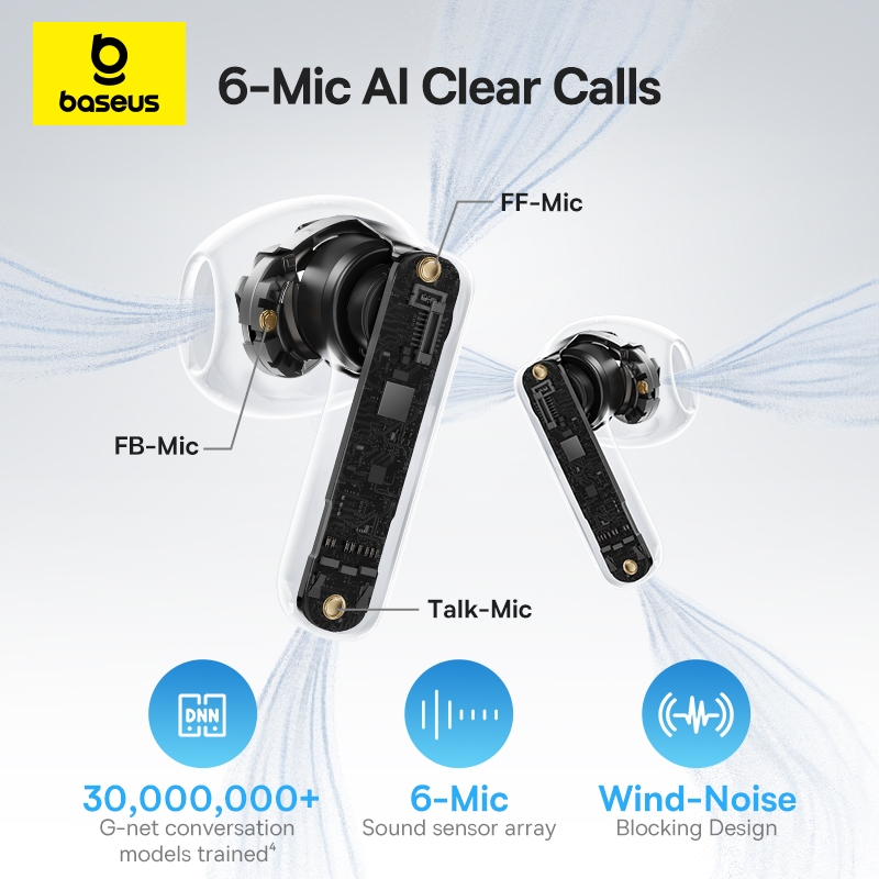 Tai Nghe Baseus BS1 NC Chuẩn Studio Bluetooth 6.0 Gấp Đôi Bass – Chống Nước, Pin 40 Giờ, Nghe Cực Phê, Gọi Cực Đã Với 6 Mic Lọc Ồn Đỉnh | BigBuy360 - bigbuy360.vn