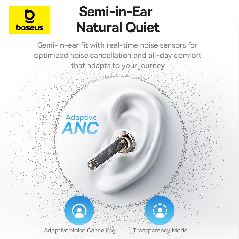 Tai Nghe Baseus BS1 NC Chuẩn Studio Bluetooth 6.0 Gấp Đôi Bass – Chống Nước, Pin 40 Giờ, Nghe Cực Phê, Gọi Cực Đã Với 6 Mic Lọc Ồn Đỉnh | BigBuy360 - bigbuy360.vn