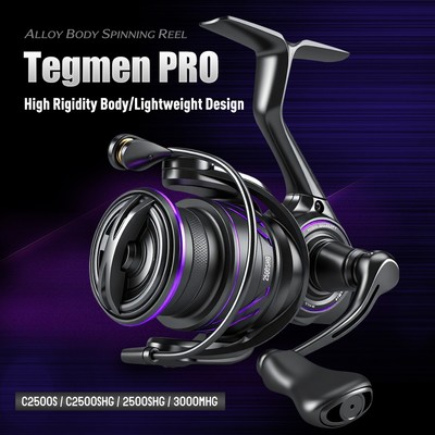 Kingdom TEGMEN PRO Máy Câu Quay C2500S C2500SHG 2500SHG 3000MHG 170g 5.2: 1 / 6.2: 1 Tỷ Lệ Tốc Độ 8 + 1 Số Chịu Lực Nhôm Ống Xoay Jigging Cuộn Dây Quay Siêu Nhẹ