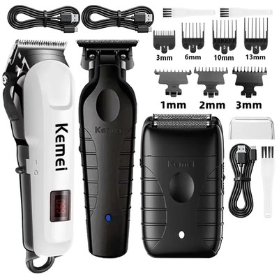 Kemei Km-809A Km-2299 Km-T95 Cắt Tóc Chuyên Nghiệp Không Dây Điện USB Sạc Tông Đơ Cắt Tóc Máy Cắt Tóc