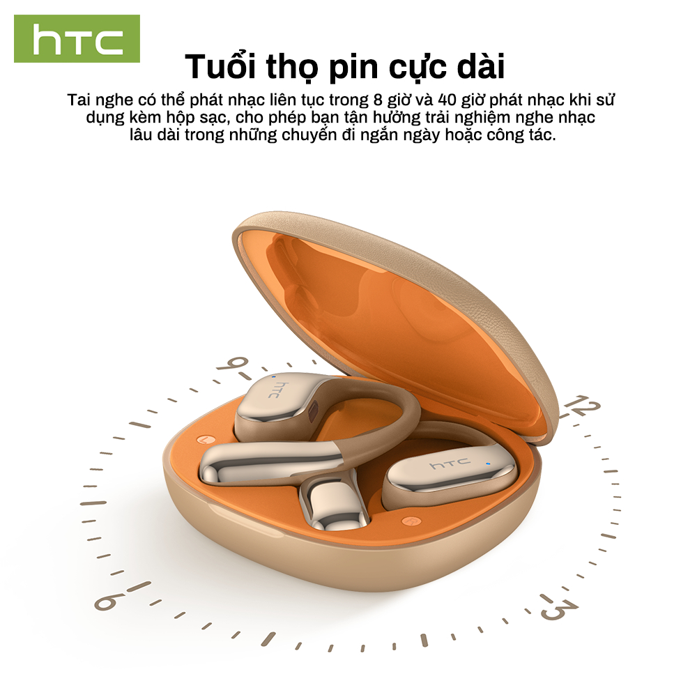 Tai nghe dịch thời gian thực HTC NE39 AI 360° Tai nghe Bluetooth âm thanh không gian V6.0 HD Gọi khử tiếng ồn Tai nghe không dây 40H Tuổi thọ pin dài | BigBuy360 - bigbuy360.vn