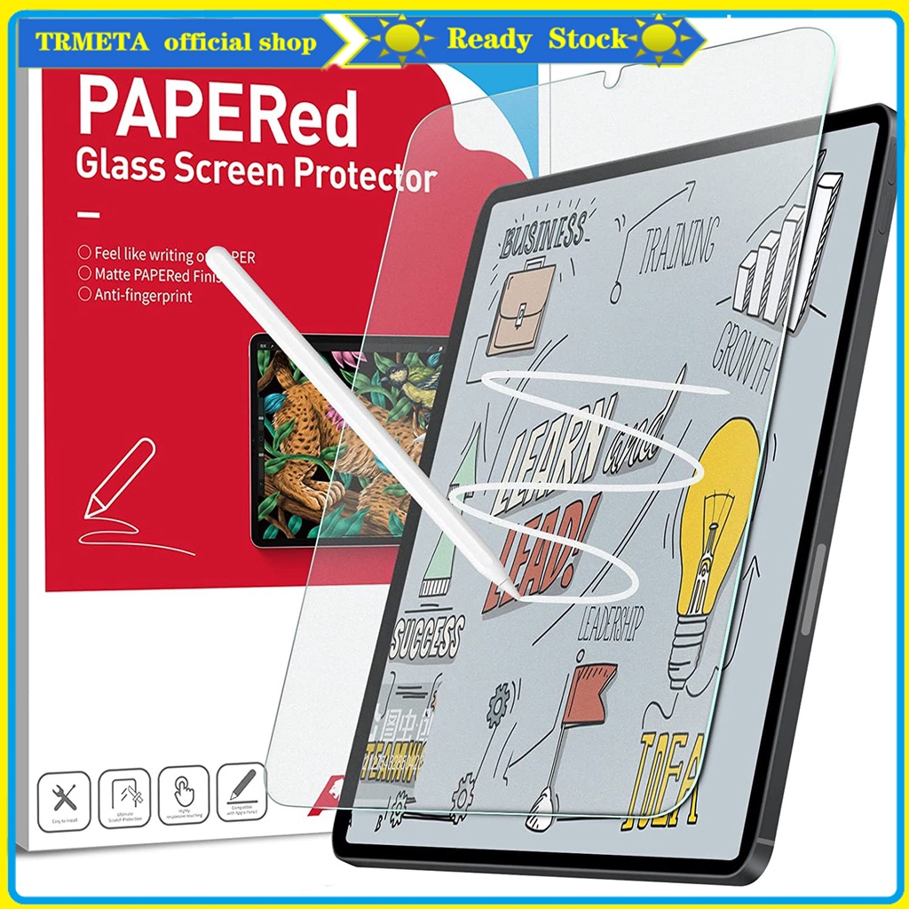2 TRONG 1 Kính Cường Lực PaperLike Matte Bảo Vệ Màn Hình Cho iPad Air 6 7 8 11 13 M2 M3 M4 11th A16 