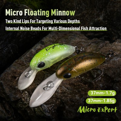 Kingdom Micro Nổi Minnow Mồi Câu Cá 1.7g / 1.85g 30mm Nổi Topwater Mồi Cứng ABS Câu Cá Mồi Cứng Nhân Tạo Cứng Crankbaits Giải Quyết Wobblers Cho Bass Pike Cá Hồi