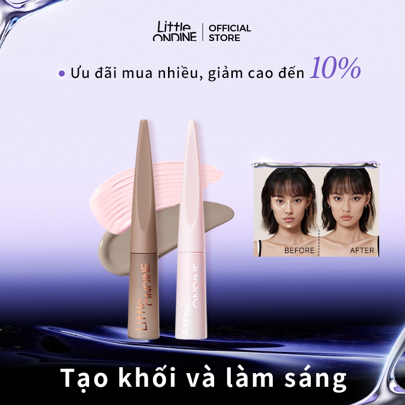  Kem Highlight dạng lỏng Little Ondine tạo khối bắt sáng má hồng 