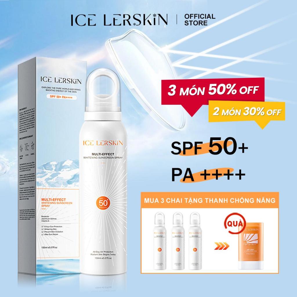 Xịt Chống Nắng ICE LERSKIN Bảo vệ khỏi tia UV, chống nắng suốt ngày Kem chống nắng dạng xịt SPF 50+ PA++++ Dành cho mặt và body