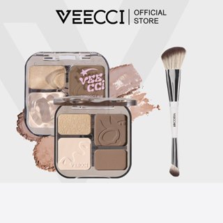 【COMBO VEECCI Bảng Phấn Bắt Sáng Và Tạo Khối Tự Nhiên Lâu Trôi Chống Nước Với Cọ tạo khối hai đầu 8g