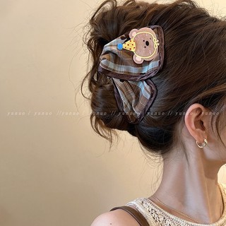 Kẹp tóc hình hoạt hình dễ thương thiết kế kẻ sọc và tam giác thời thượng, phụ kiện tóc cho nữ