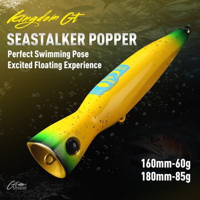 Kingdom SEASTALKER Mồi Câu Cá Biển Popper 160mm / 180mm 60g / 85g Nổi Mồi Topwater Mồi Cứng Câu Cá Wobblers Cho GT Cá Ngừ Cá Thu Cá Kiếm Biển Bass