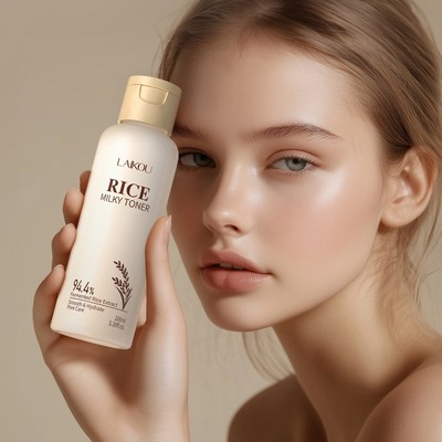Laikou 94,4% Rice Silky Toner Kiểm soát dầu Giảm xỉn màu Làm sáng tông màu da 100ml