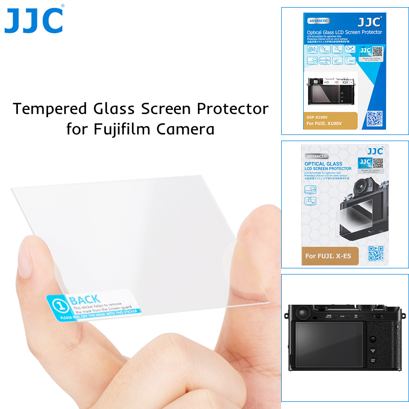JJC Bộ sưu tập kính cường lực bảo vệ màn hình cho máy ảnh Fujifilm X-T30 III X-E5 X-E4 xhalf X nửa X100VI X100V X100T X100F X-M5 GFX100RF GFX 100 II X-H2S X-Pro3 X-S20 X70Etc.